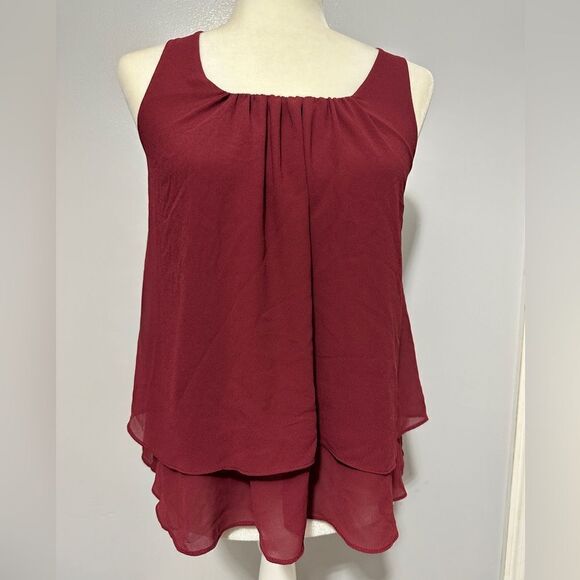 Naked Zebra garnet top with back ruffle size S - Picture 1 of 5